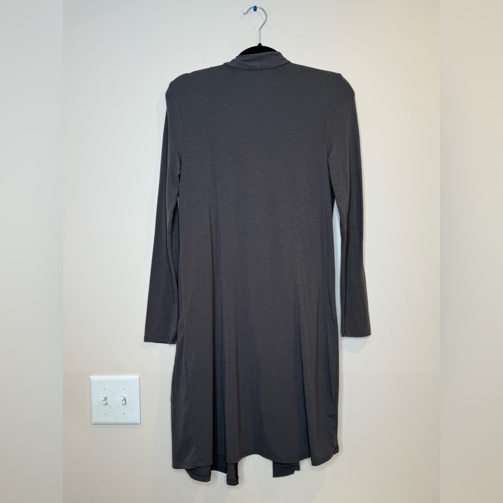 🔥Zenana Outfitters Charcoal Open Front Cardigan Elastic Sz S EUC🔥 - Picture 2 of 4